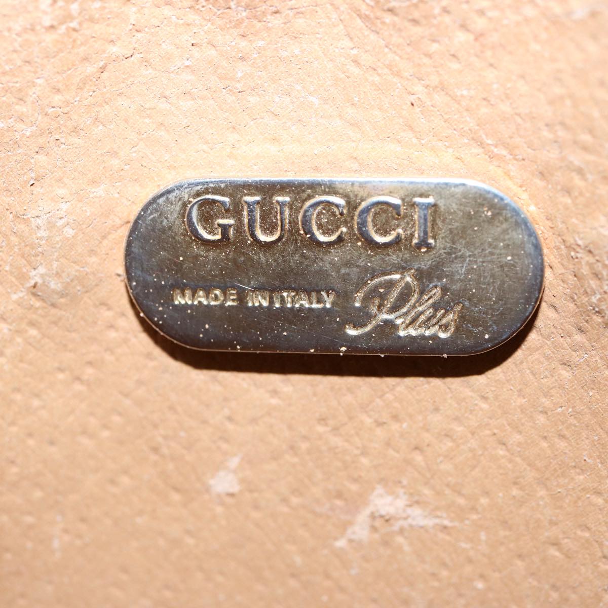 GUCCI GG Plus Supreme Clutch Bag PVC Leather Beige ki3866
