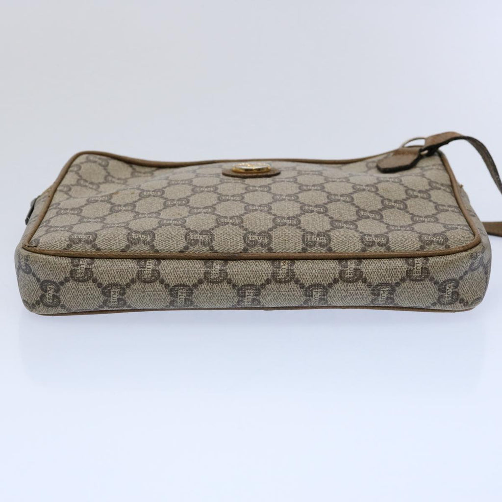 GUCCI GG Plus Supreme Clutch Bag PVC Leather Beige ki3866
