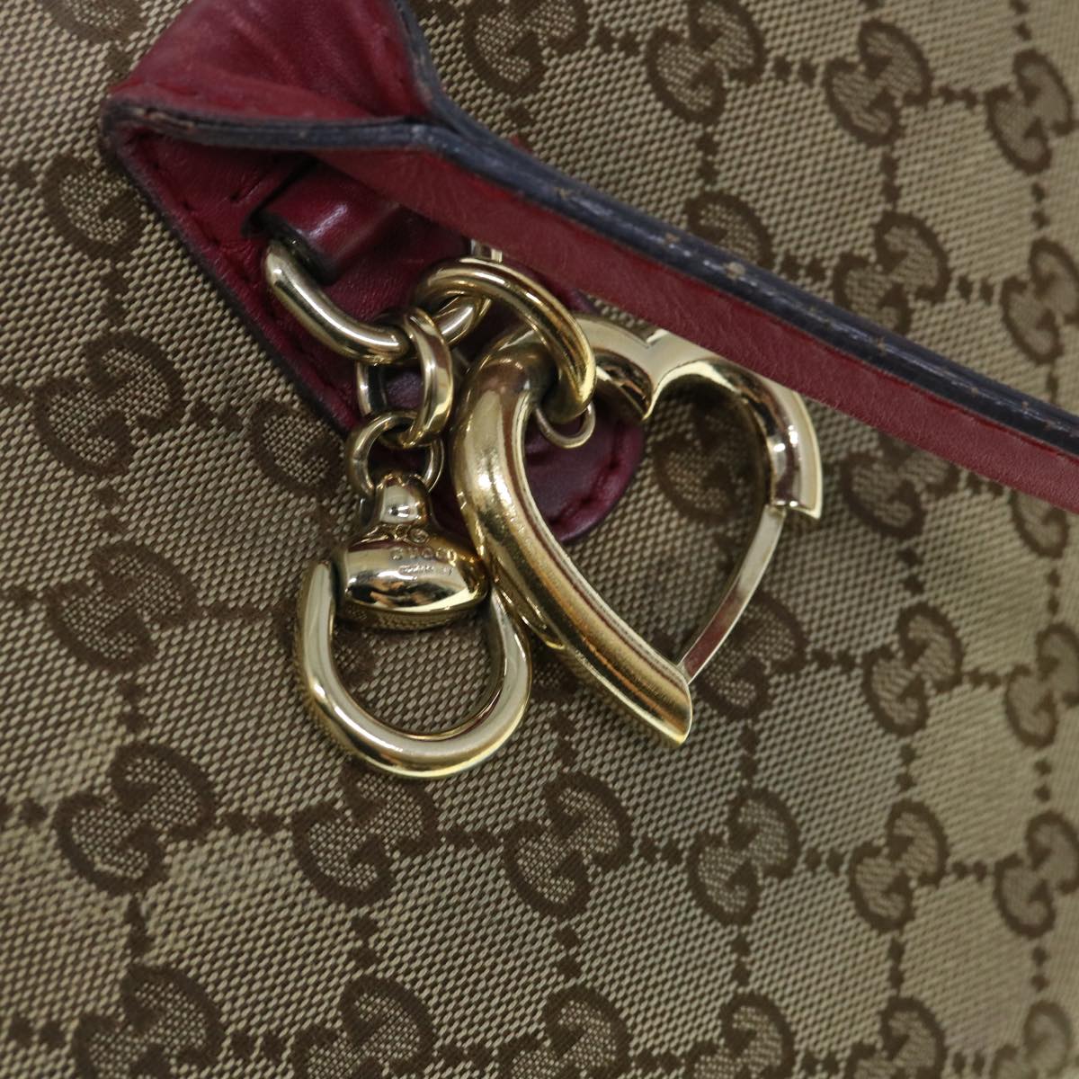 GUCCI GG Canvas Hand Bag 2way Beige Red 269957 ki3868