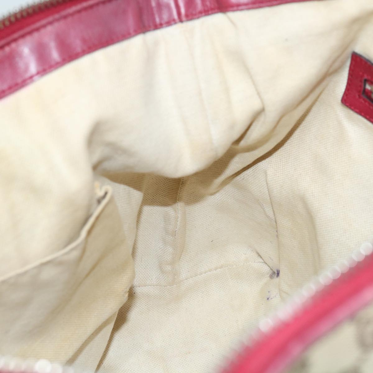 GUCCI GG Canvas Hand Bag 2way Beige Red 269957 ki3868