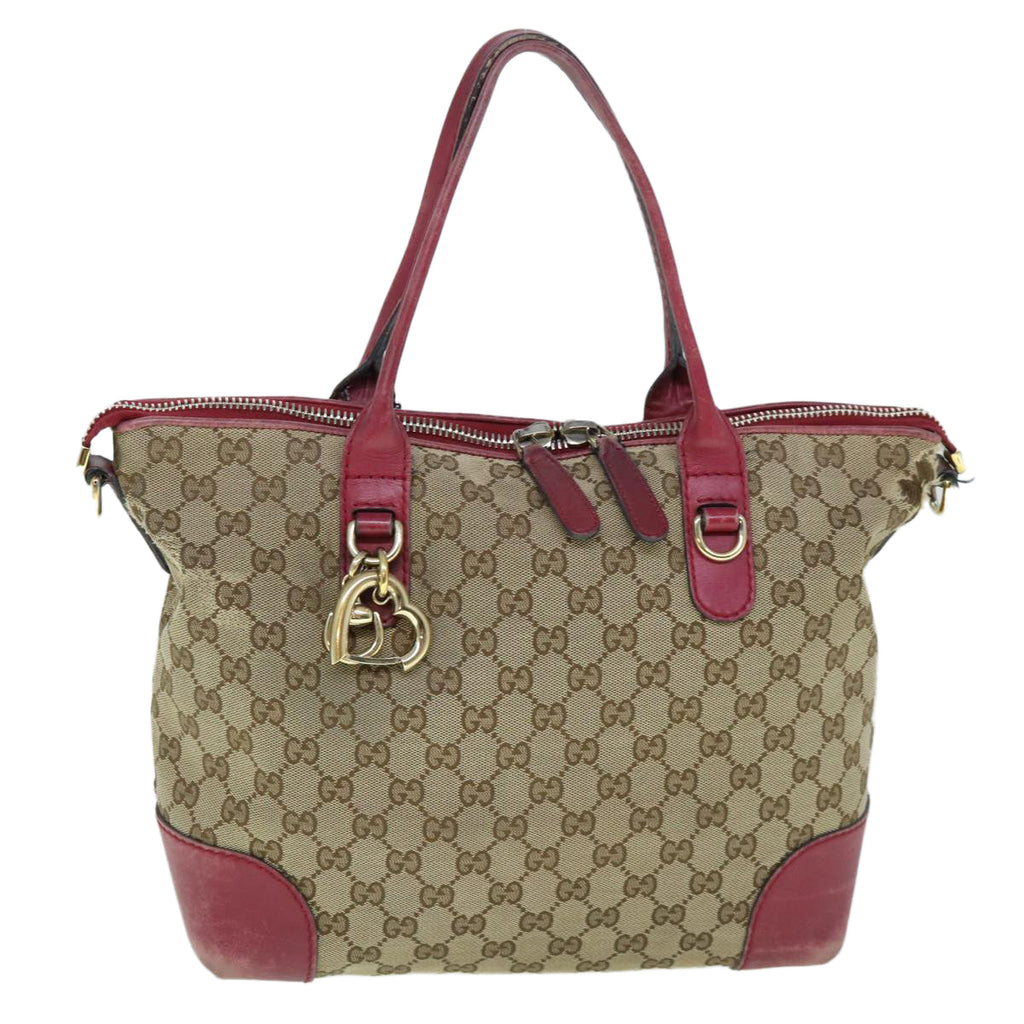 GUCCI GG Canvas Hand Bag 2way Beige Red 269957 ki3868