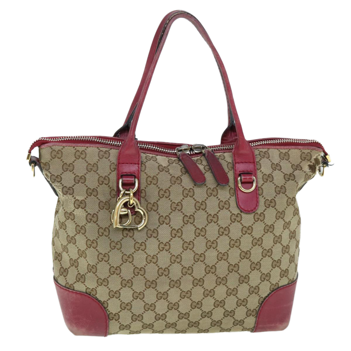 GUCCI GG Canvas Hand Bag 2way Beige Red 269957 ki3868