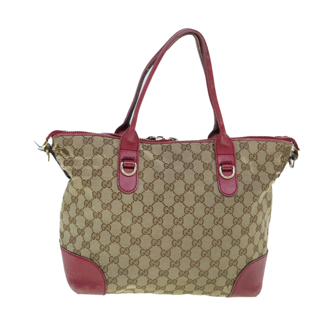 GUCCI GG Canvas Hand Bag 2way Beige Red 269957 ki3868