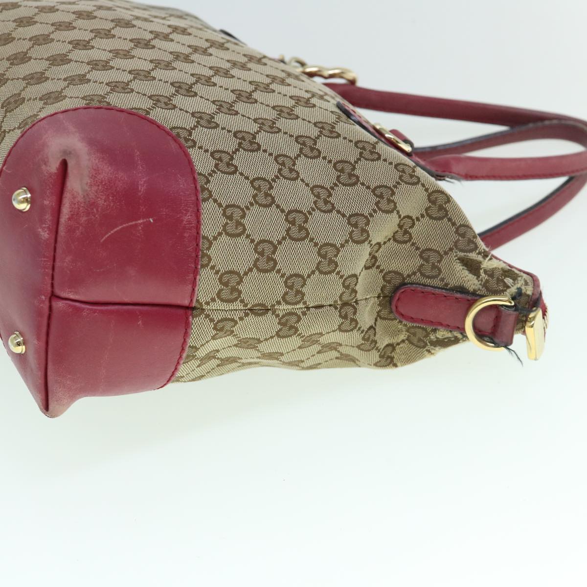 GUCCI GG Canvas Hand Bag 2way Beige Red 269957 ki3868