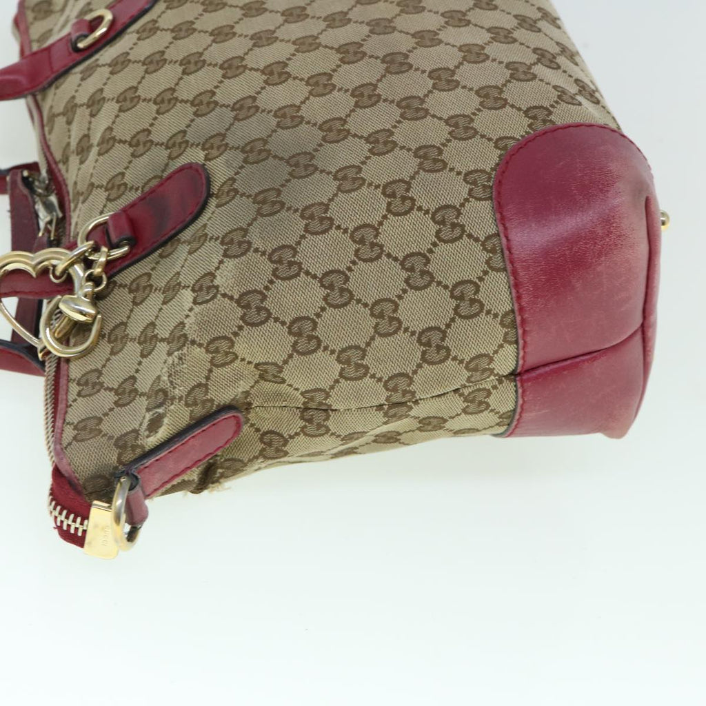 GUCCI GG Canvas Hand Bag 2way Beige Red 269957 ki3868
