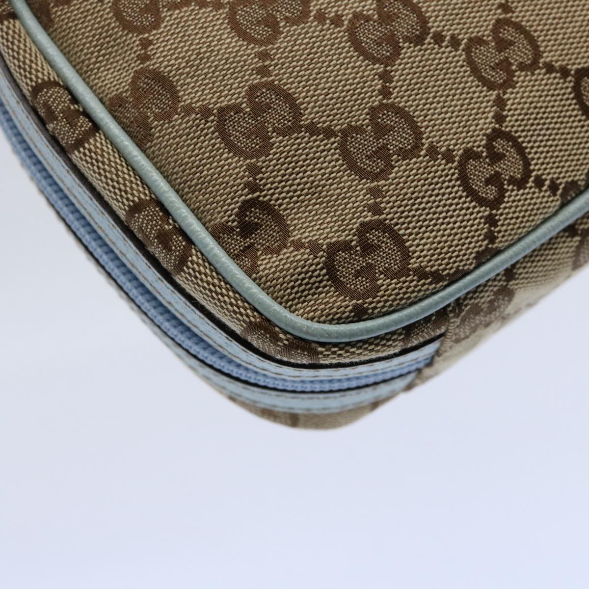 GUCCI GG Canvas Pouch Light Blue 153129 ki3876