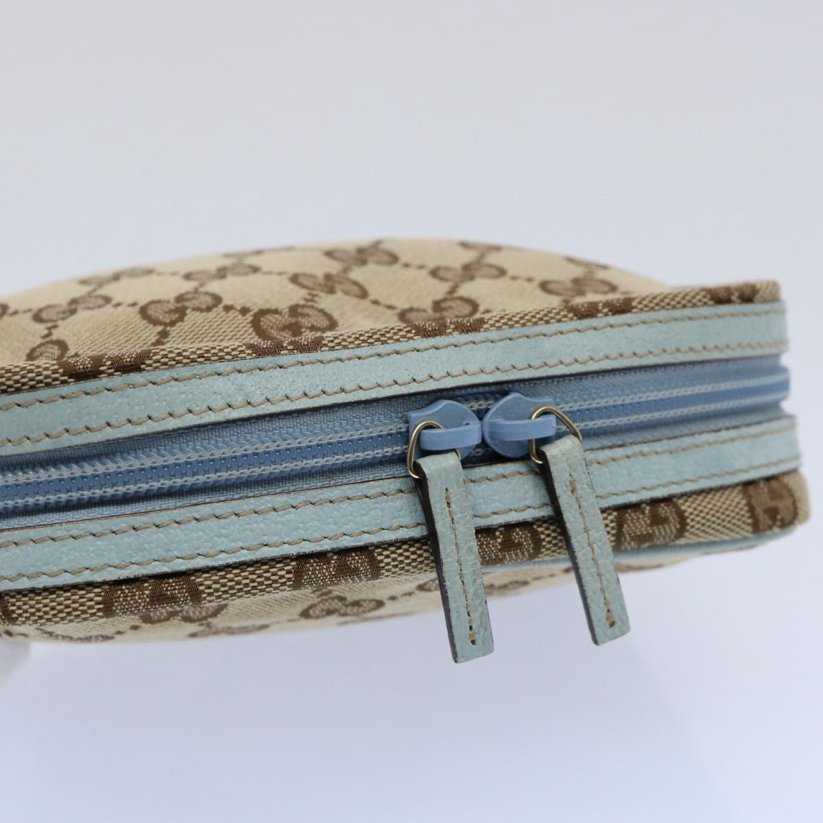 GUCCI GG Canvas Pouch Light Blue 153129 ki3876