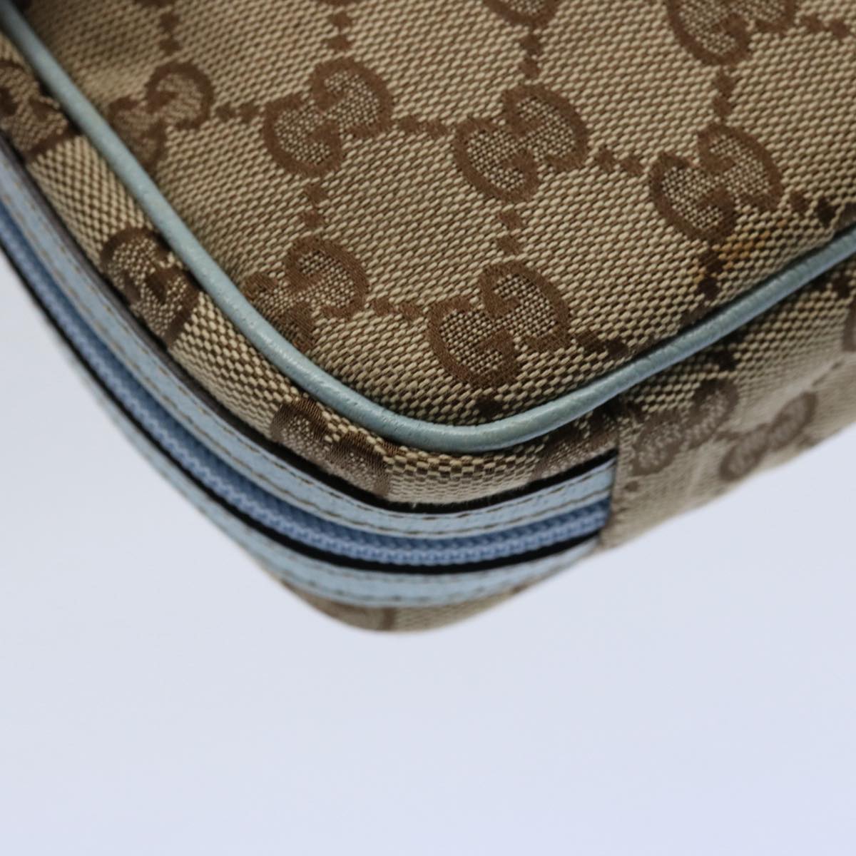 GUCCI GG Canvas Pouch Light Blue 153129 ki3876