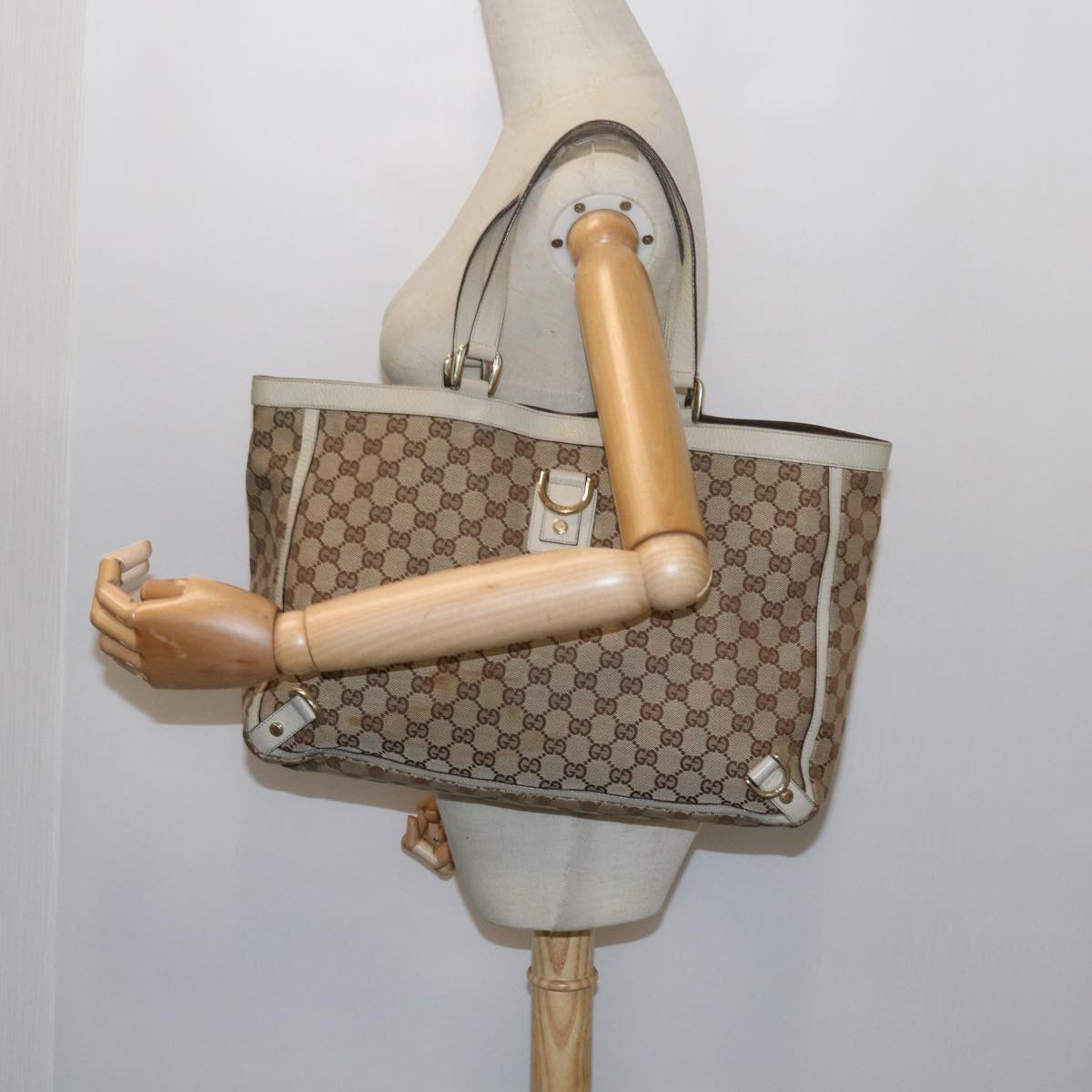 GUCCI GG Canvas Abbey Tote Bag Beige 141472 ki3898