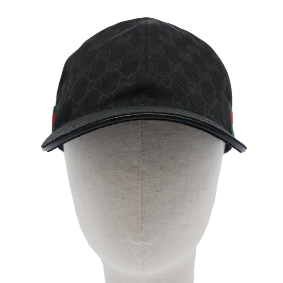 GUCCI GG Canvas Web Sherry Line Cap L Black Red Green 200035 ki3899