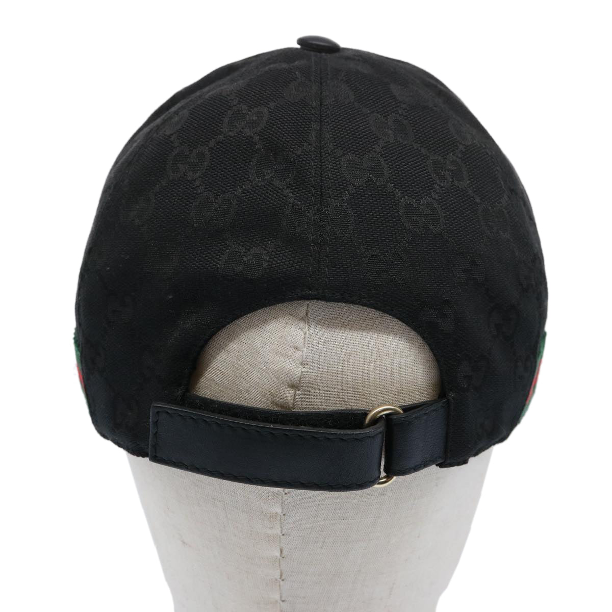 GUCCI GG Canvas Web Sherry Line Cap L Black Red Green 200035 ki3899