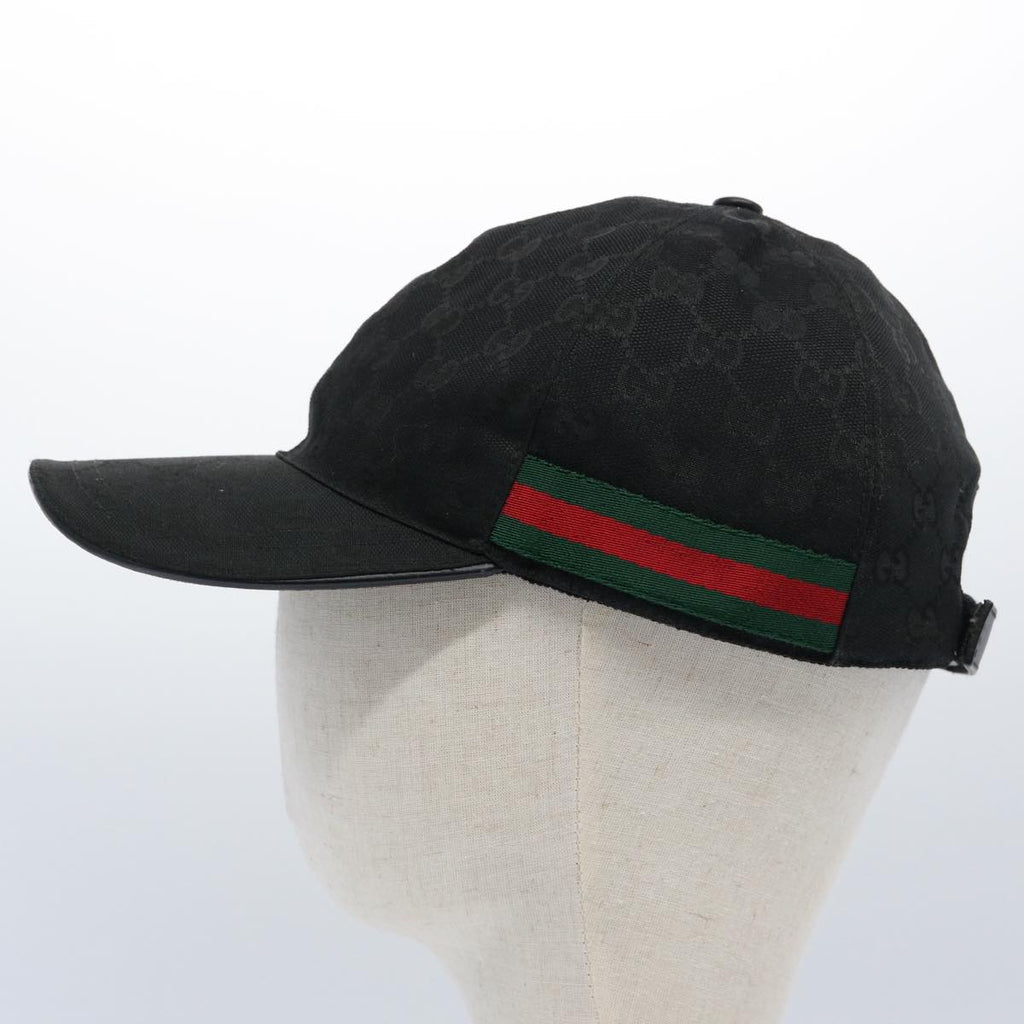 GUCCI GG Canvas Web Sherry Line Cap L Black Red Green 200035 ki3899