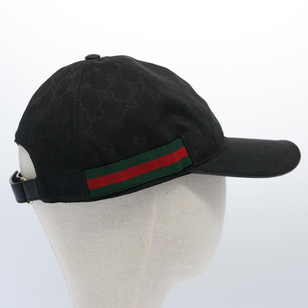 GUCCI GG Canvas Web Sherry Line Cap L Black Red Green 200035 ki3899