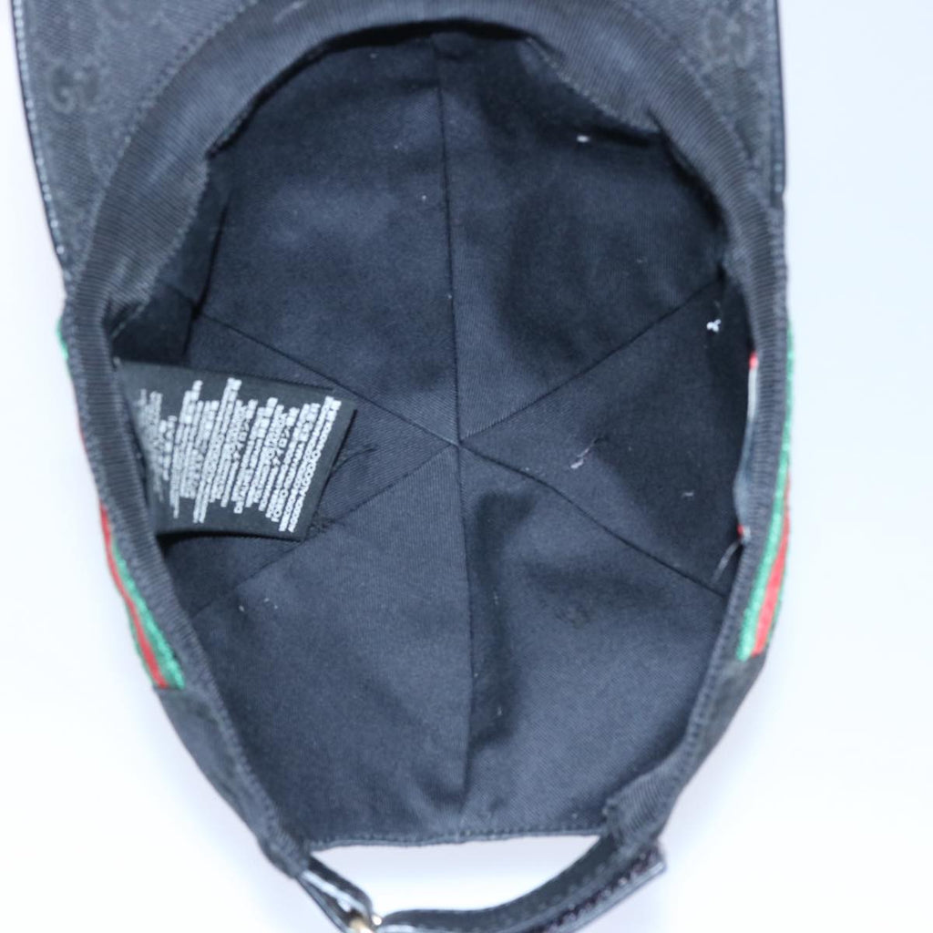 GUCCI GG Canvas Web Sherry Line Cap L Black Red Green 200035 ki3899