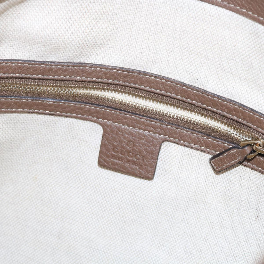 GUCCI Bamboo Flora Shoulder Bag Canvas 2way White Brown 282315 ki3900