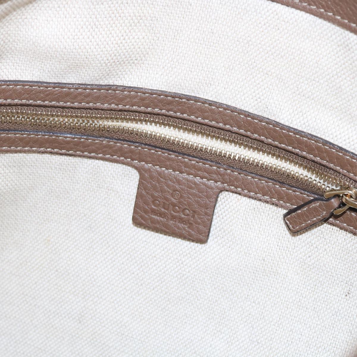 GUCCI Bamboo Flora Shoulder Bag Canvas 2way White Brown 282315 ki3900