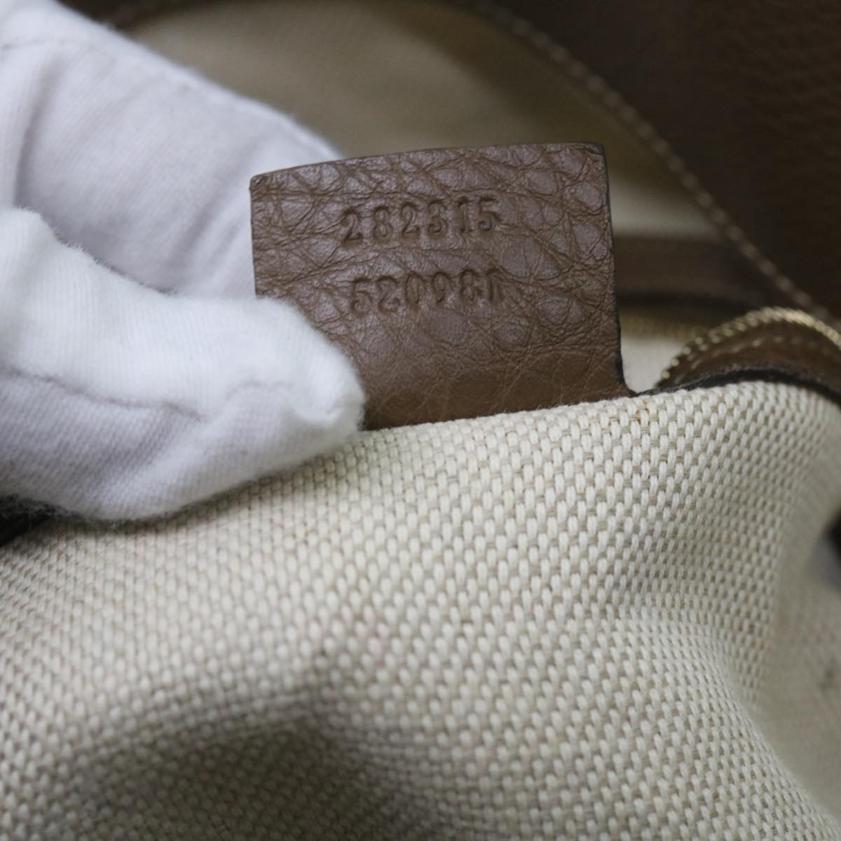 GUCCI Bamboo Flora Shoulder Bag Canvas 2way White Brown 282315 ki3900