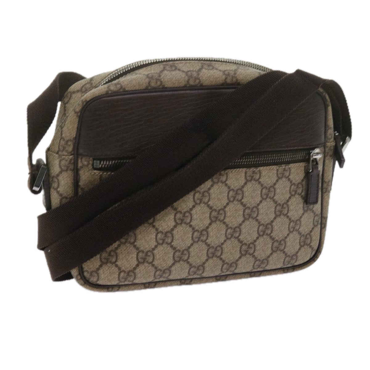 GUCCI GG Supreme Shoulder Bag PVC Leather Beige 282315 ki3901