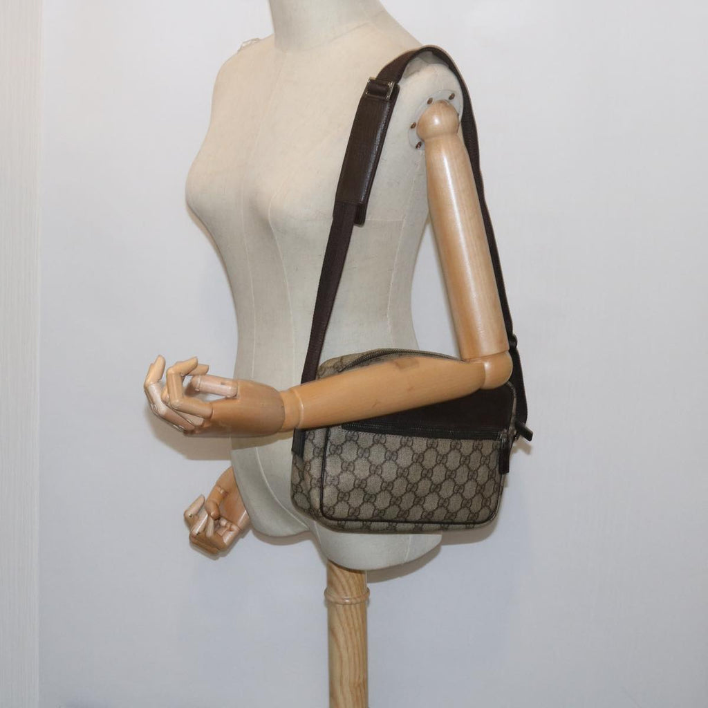 GUCCI GG Supreme Shoulder Bag PVC Leather Beige 282315 ki3901