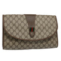 GUCCI GG Supreme Web Sherry Line Clutch Bag Beige Red 156 01 031 ki3943