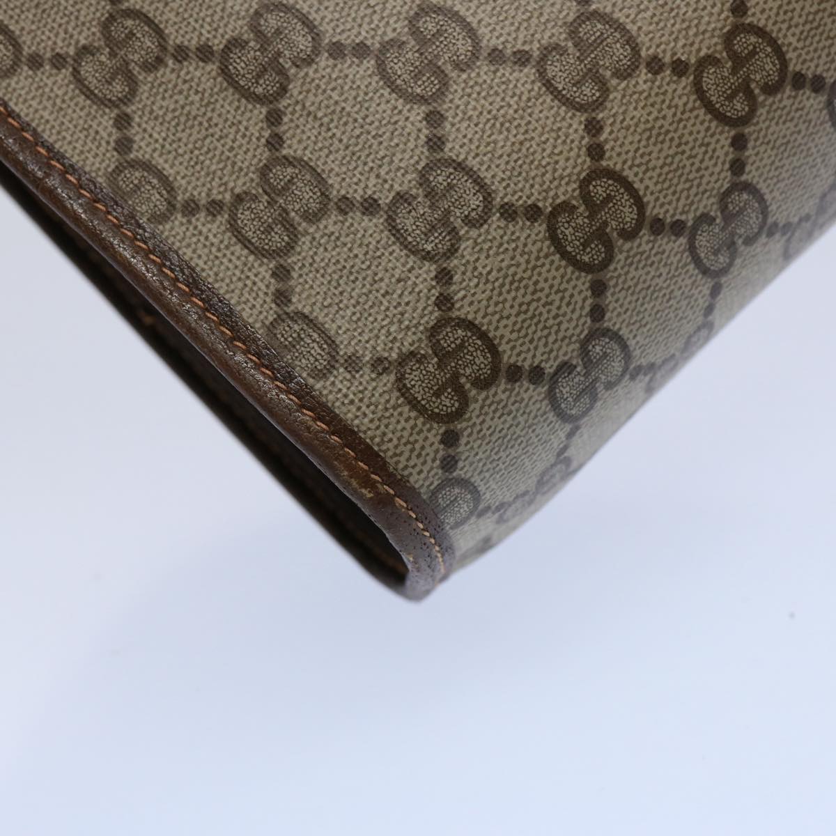 GUCCI GG Supreme Web Sherry Line Clutch Bag Beige Red 156 01 031 ki3943