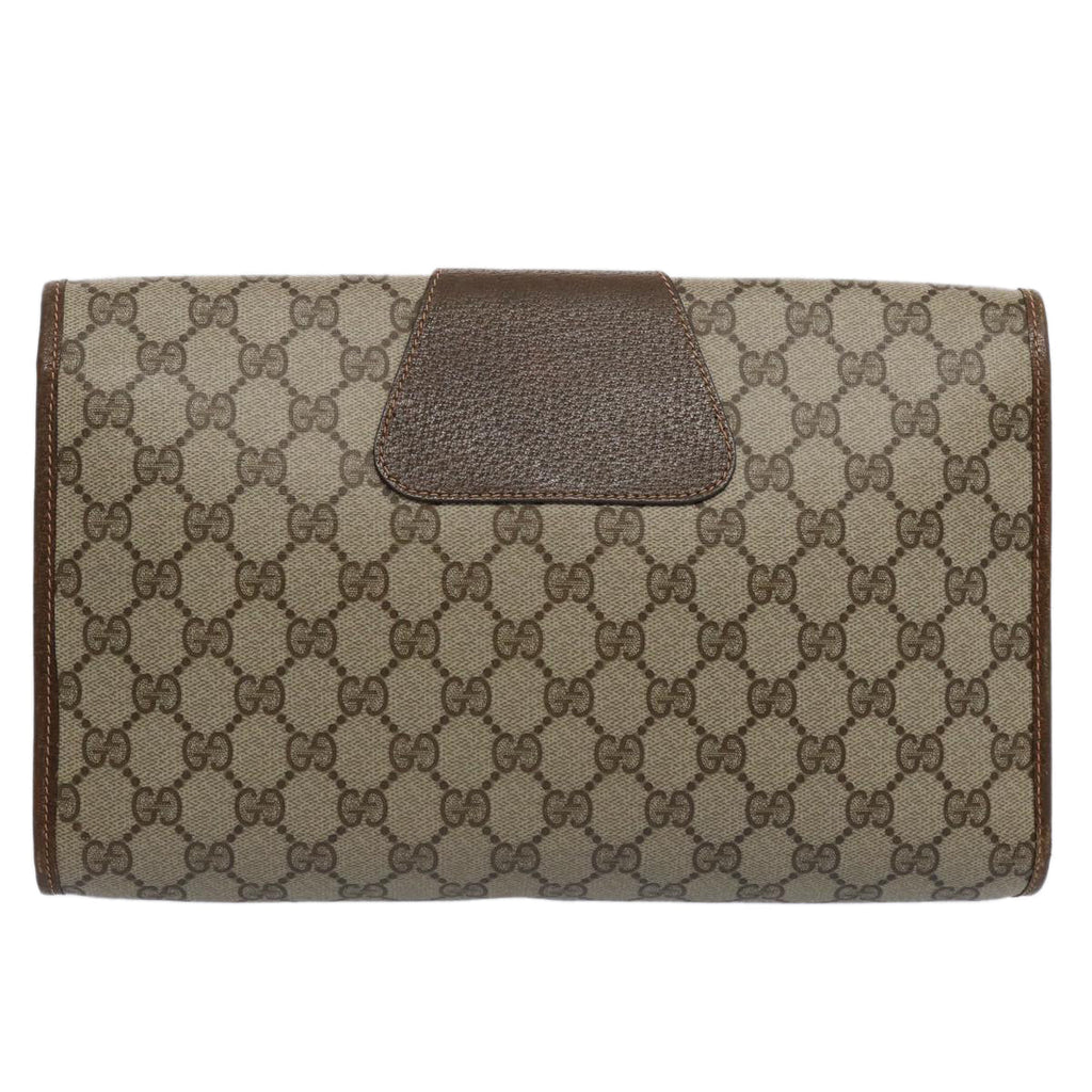 GUCCI GG Supreme Web Sherry Line Clutch Bag Beige Red 156 01 031 ki3943