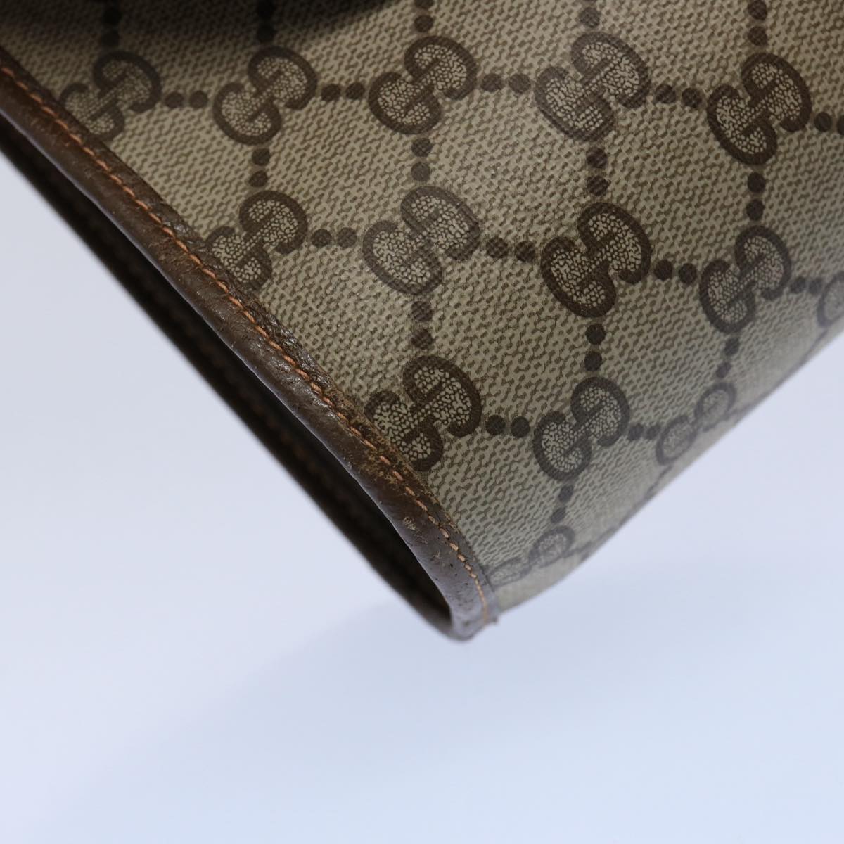GUCCI GG Supreme Web Sherry Line Clutch Bag Beige Red 156 01 031 ki3943