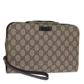 GUCCI GG Supreme Clutch Bag PVC Beige 201755 ki4303