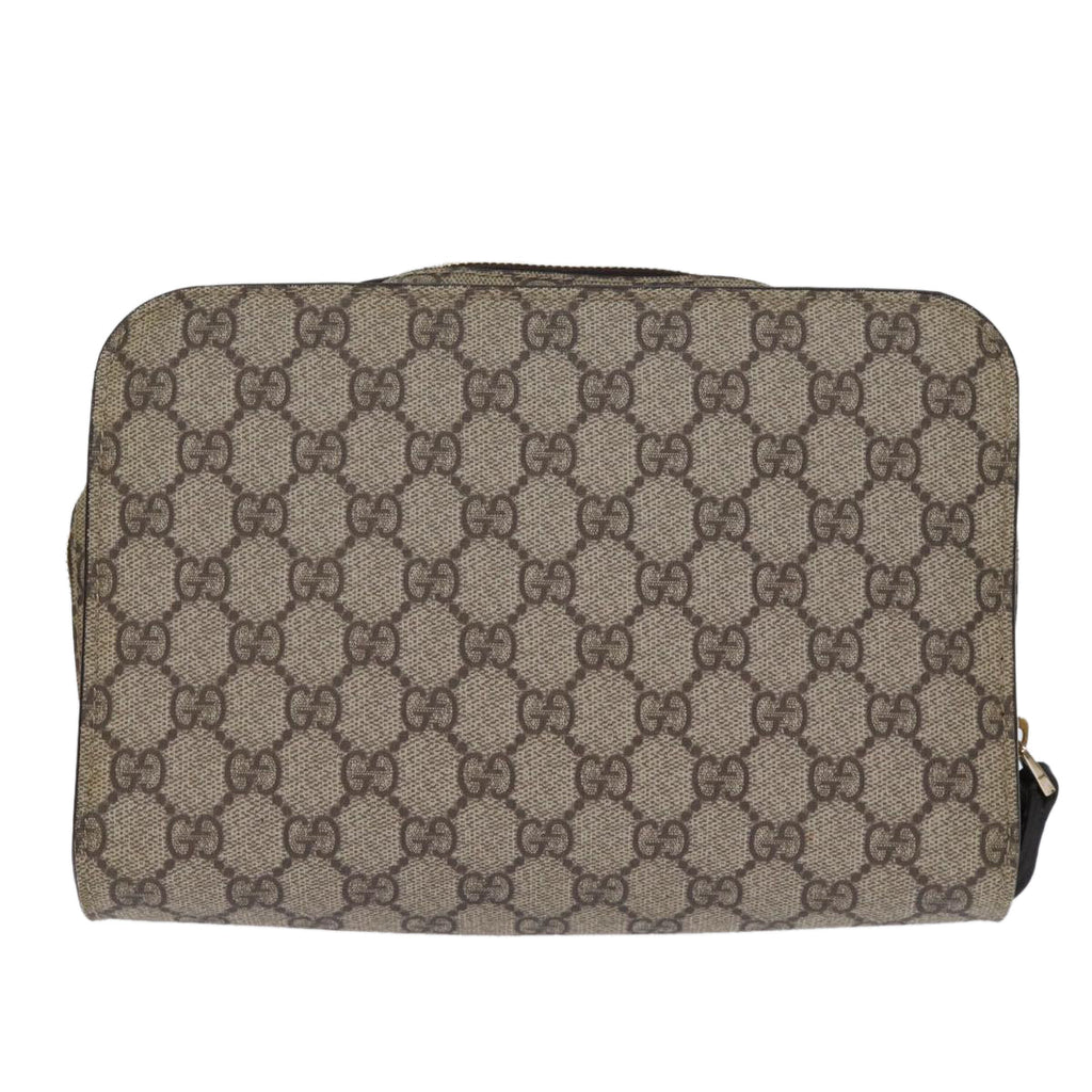 GUCCI GG Supreme Clutch Bag PVC Beige 201755 ki4303