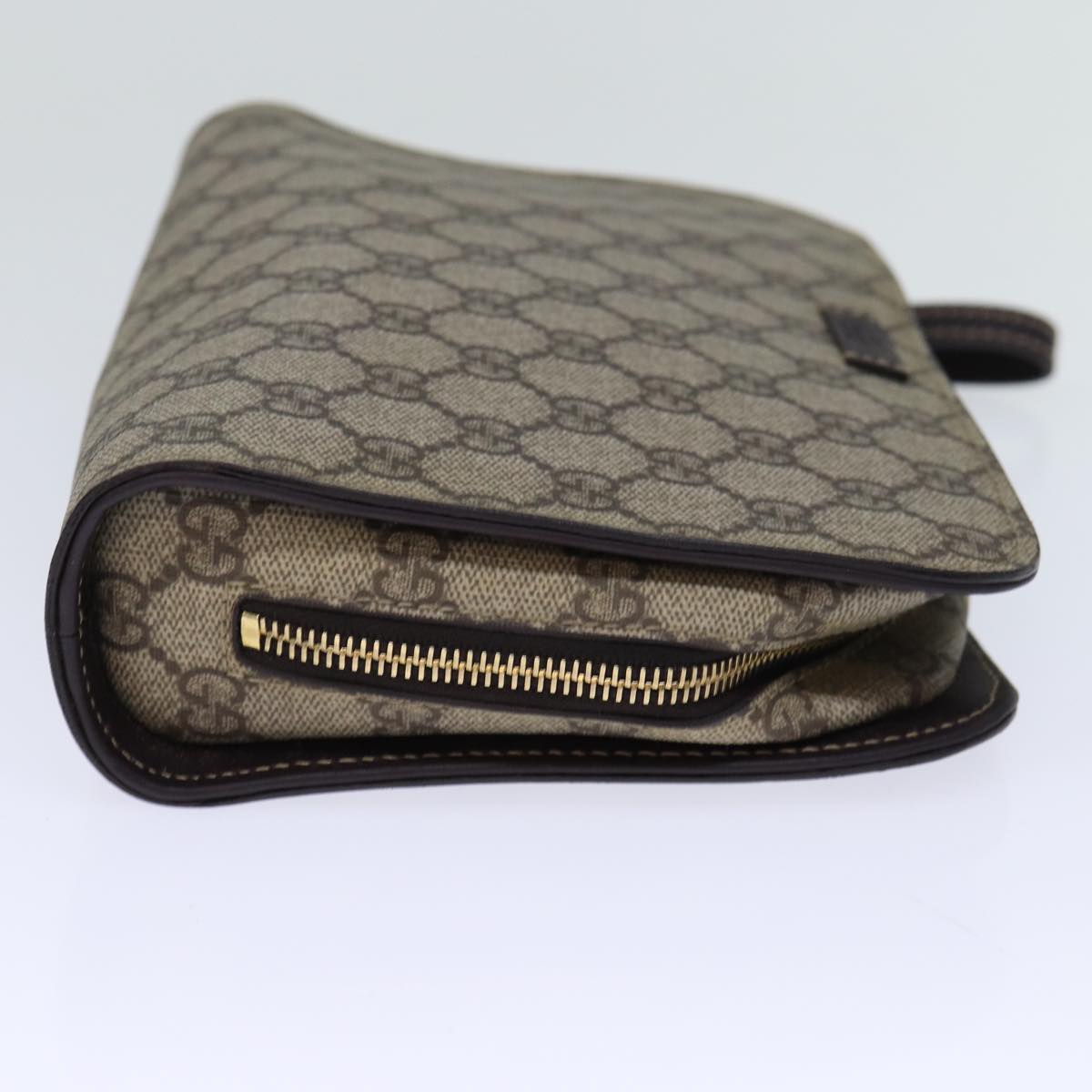 GUCCI GG Supreme Clutch Bag PVC Beige 201755 ki4303