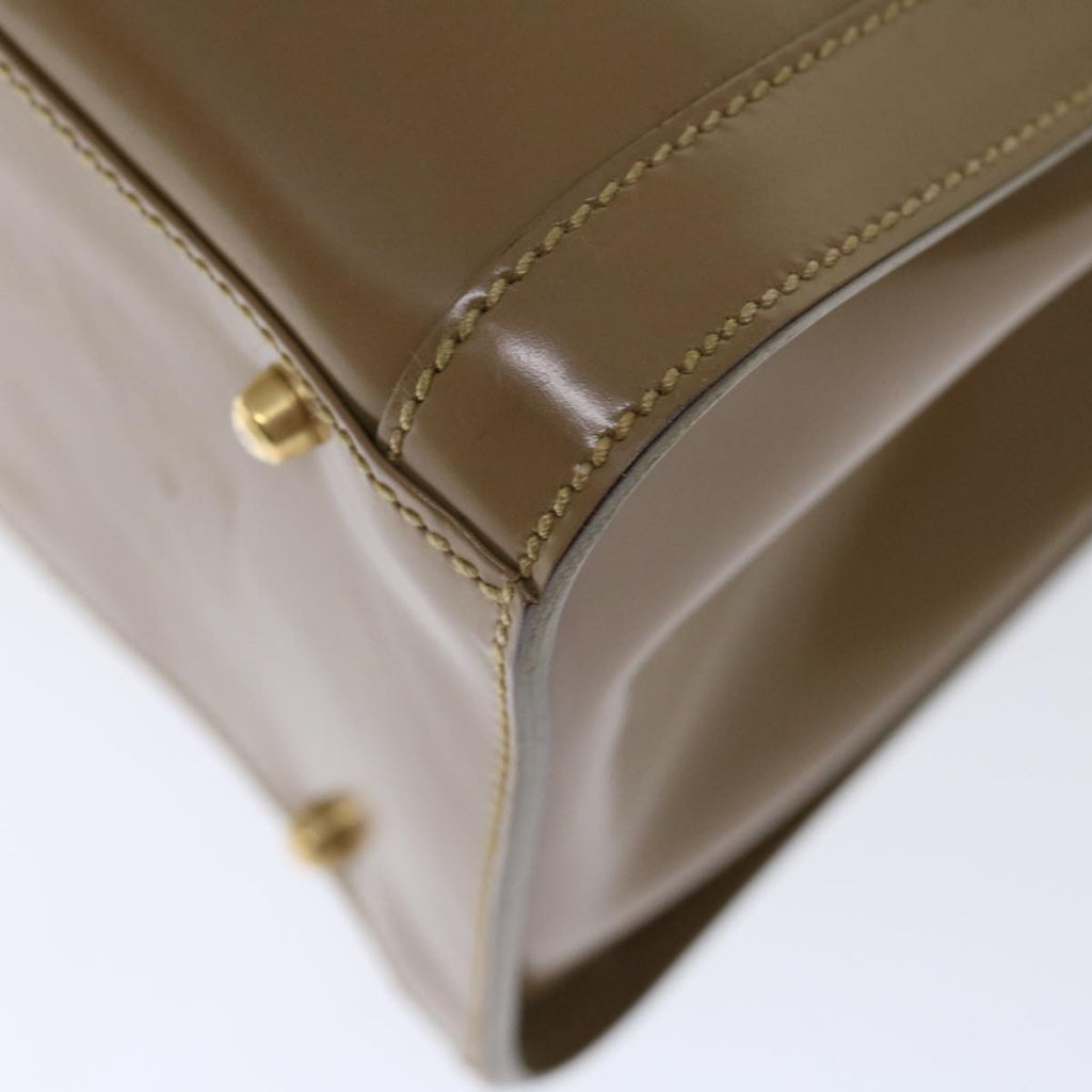 GUCCI Bamboo Diamante Diana Hand Bag Patent leather Beige ki4343