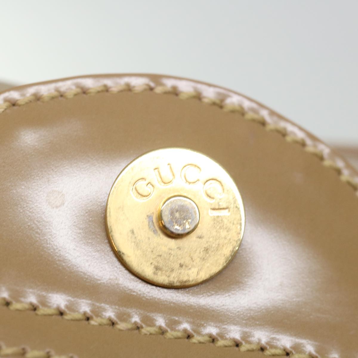 GUCCI Bamboo Diamante Diana Hand Bag Patent leather Beige ki4343