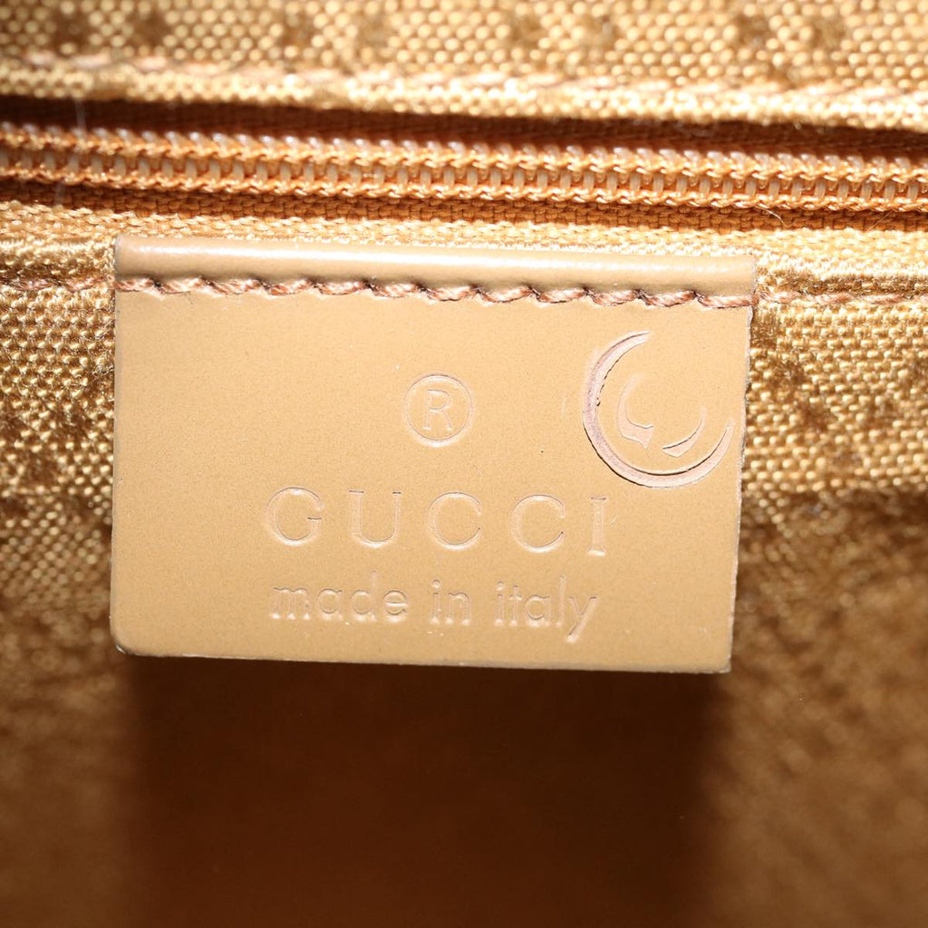 GUCCI Bamboo Diamante Diana Hand Bag Patent leather Beige ki4343