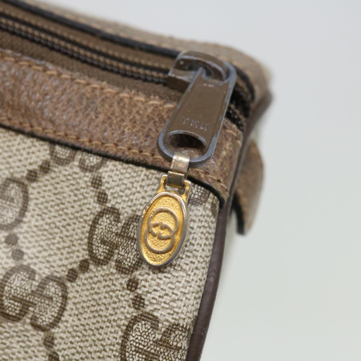 GUCCI GG Supreme Web Sherry Line Boston Bag PVC Beige Red 40 02 007 ki4347