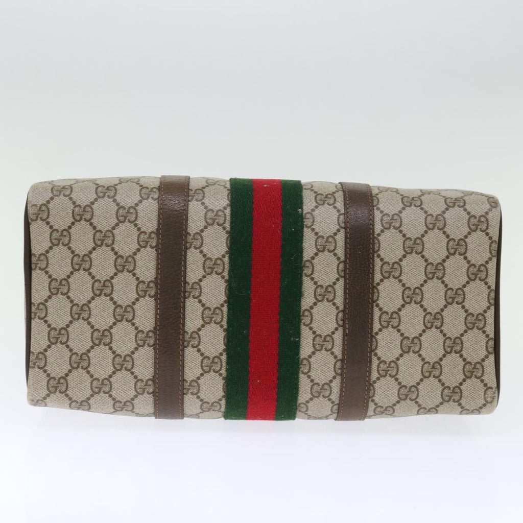 GUCCI GG Supreme Web Sherry Line Boston Bag PVC Beige Red 40 02 007 ki4347