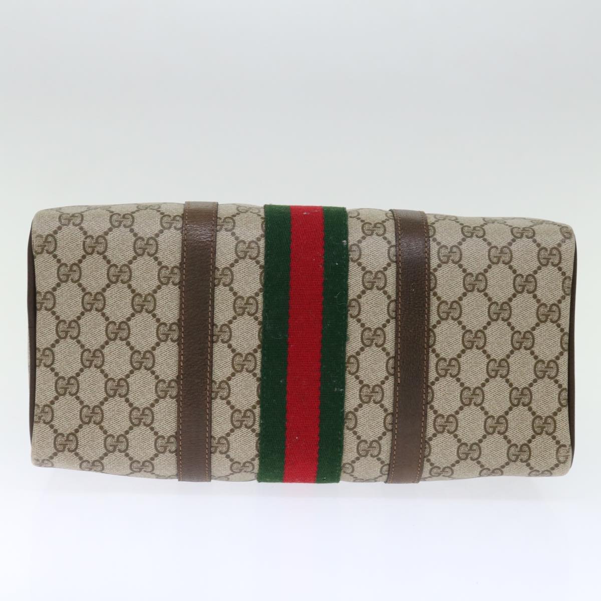 GUCCI GG Supreme Web Sherry Line Boston Bag PVC Beige Red 40 02 007 ki4347