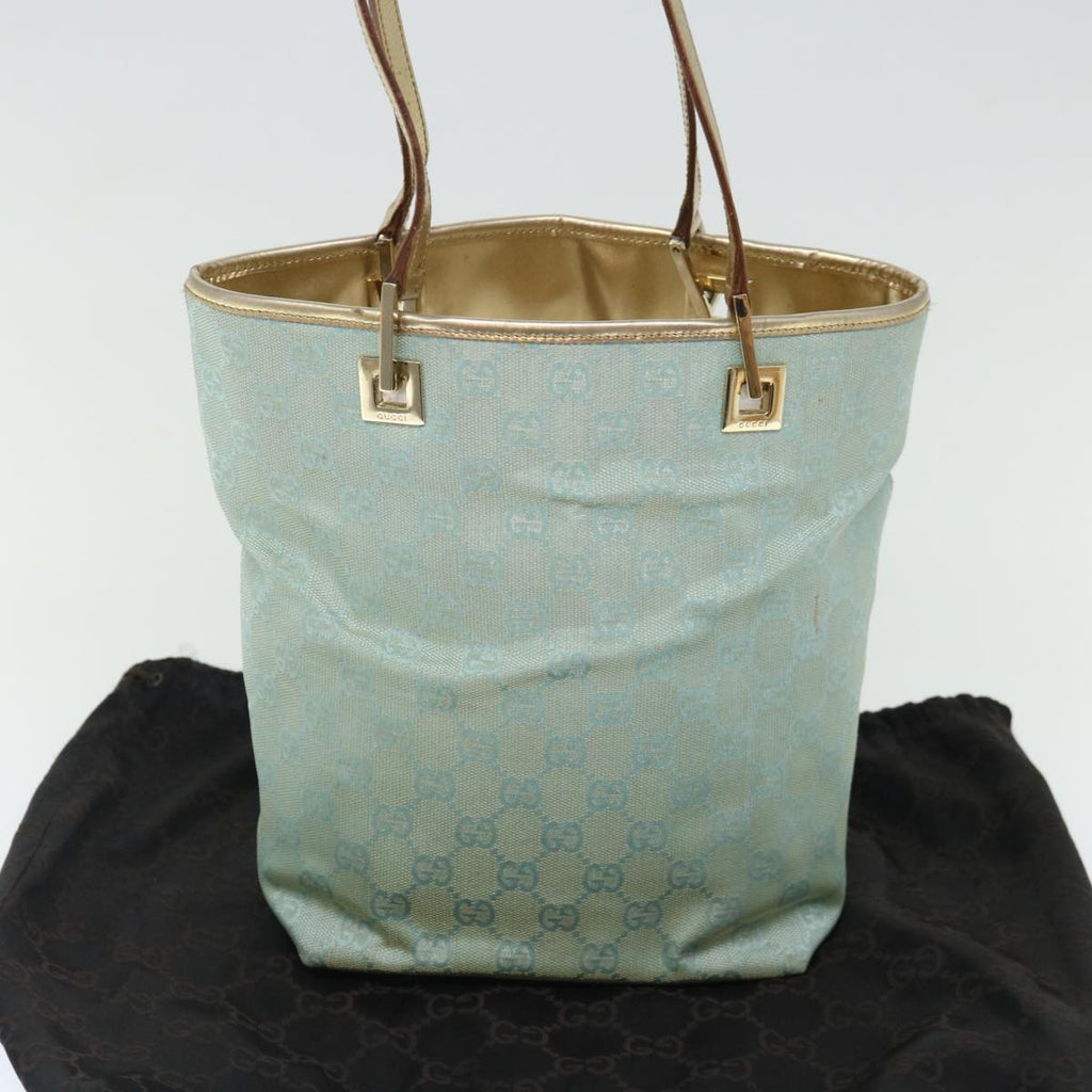 GUCCI GG Canvas Tote Bag Light Blue 002 1099 ki4373