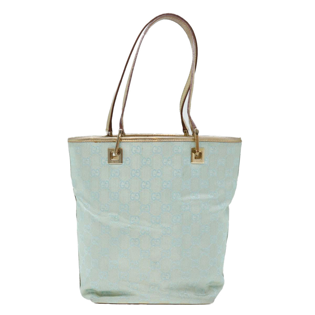 GUCCI GG Canvas Tote Bag Light Blue 002 1099 ki4373