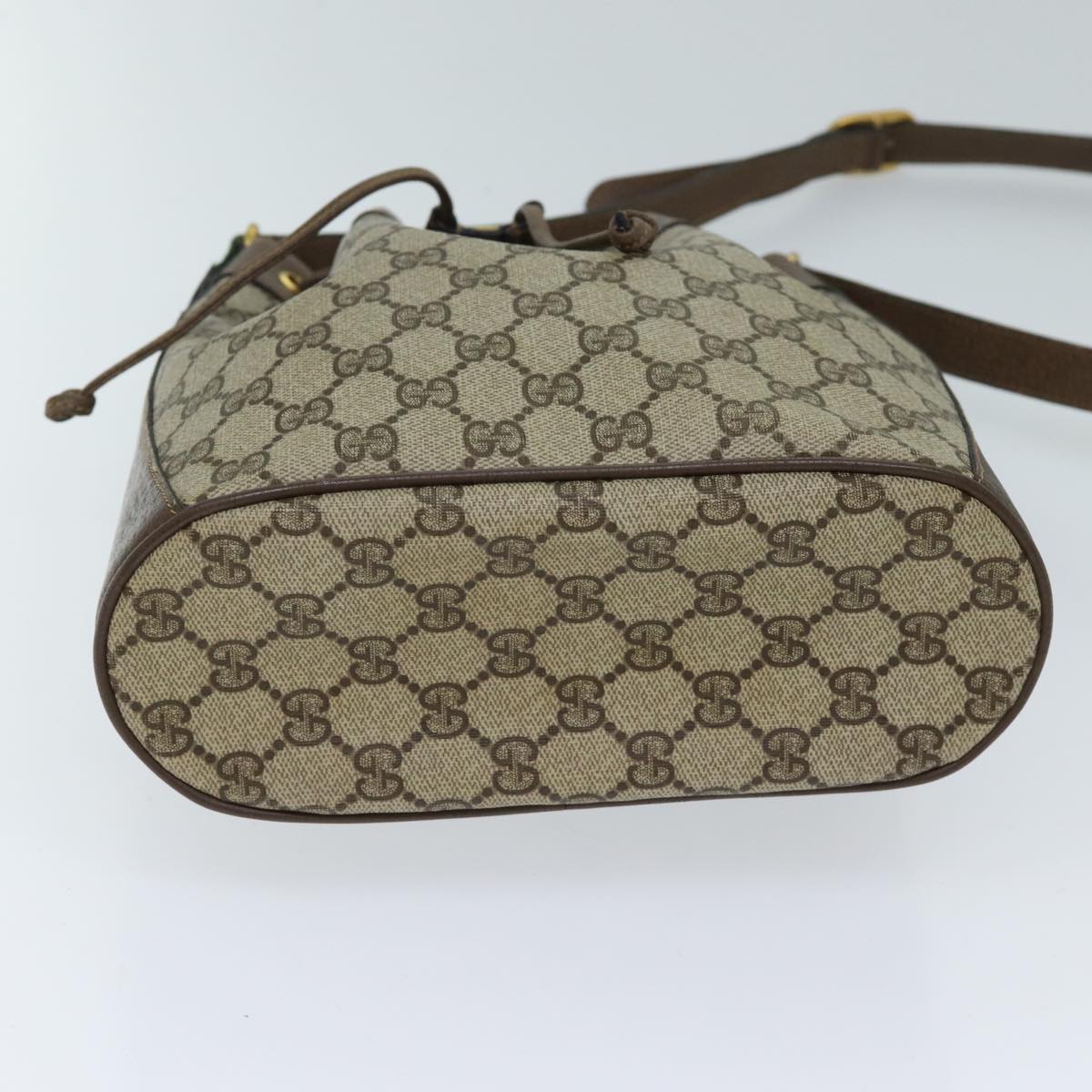 GUCCI GG Supreme Web Sherry Line Shoulder Bag Beige Red 41 02 034 ki4374