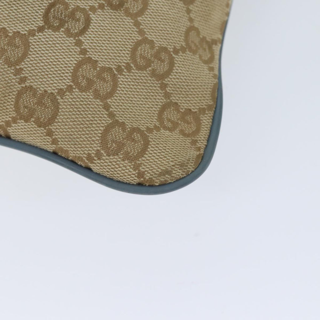GUCCI GG Canvas Sherry Line Shoulder Bag Light Blue Brown 146309 ki4375