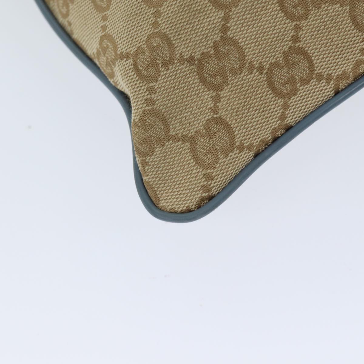 GUCCI GG Canvas Sherry Line Shoulder Bag Light Blue Brown 146309 ki4375