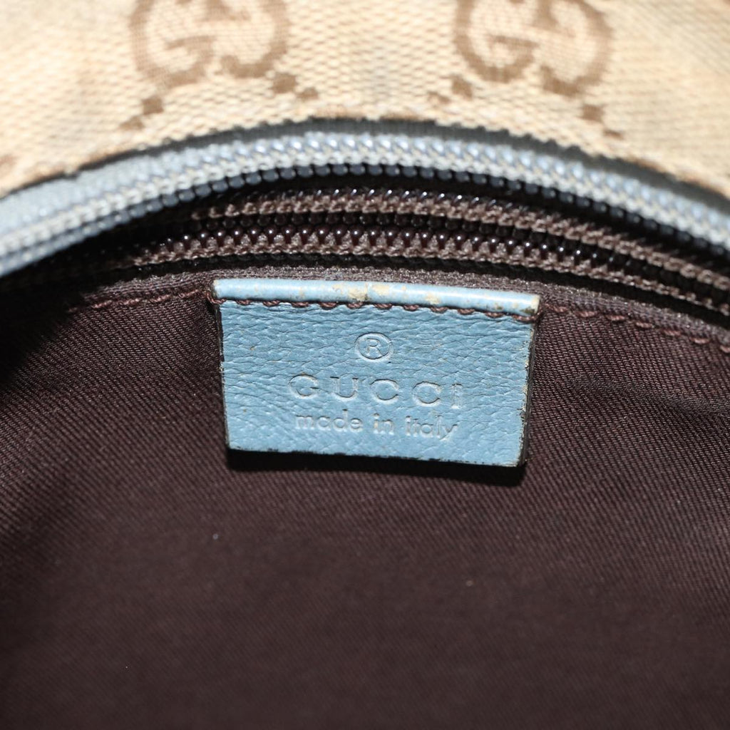 GUCCI GG Canvas Sherry Line Shoulder Bag Light Blue Brown 146309 ki4375