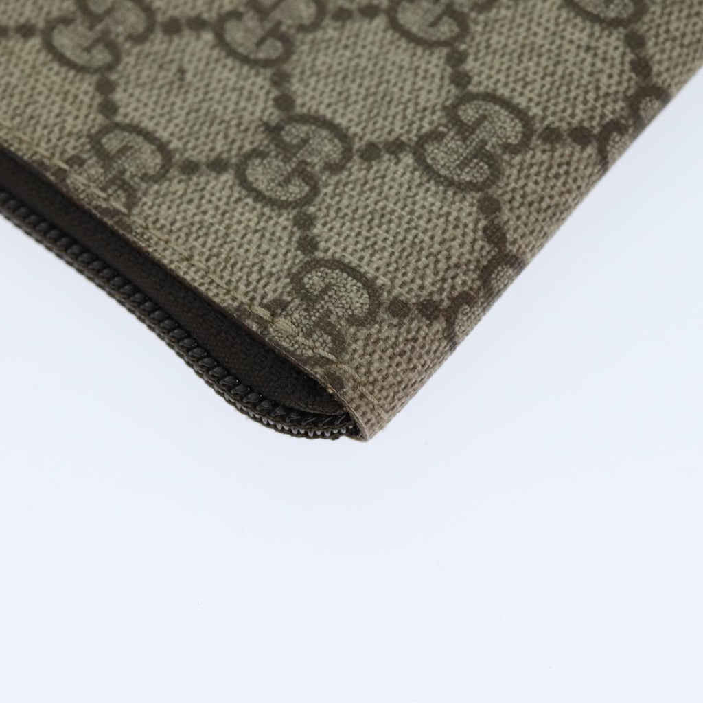 GUCCI GG Supreme Long Wallet PVC Beige 115261 ki4412