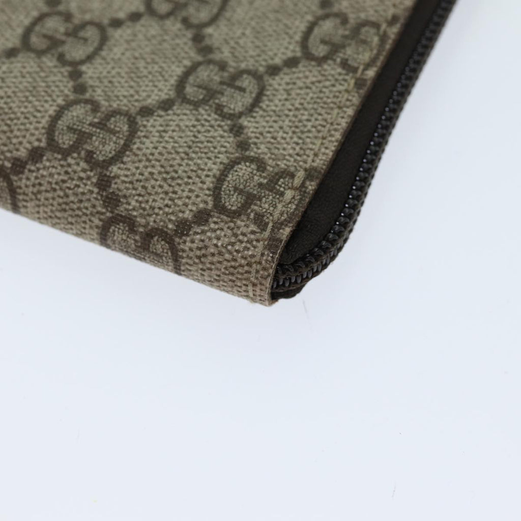 GUCCI GG Supreme Long Wallet PVC Beige 115261 ki4412