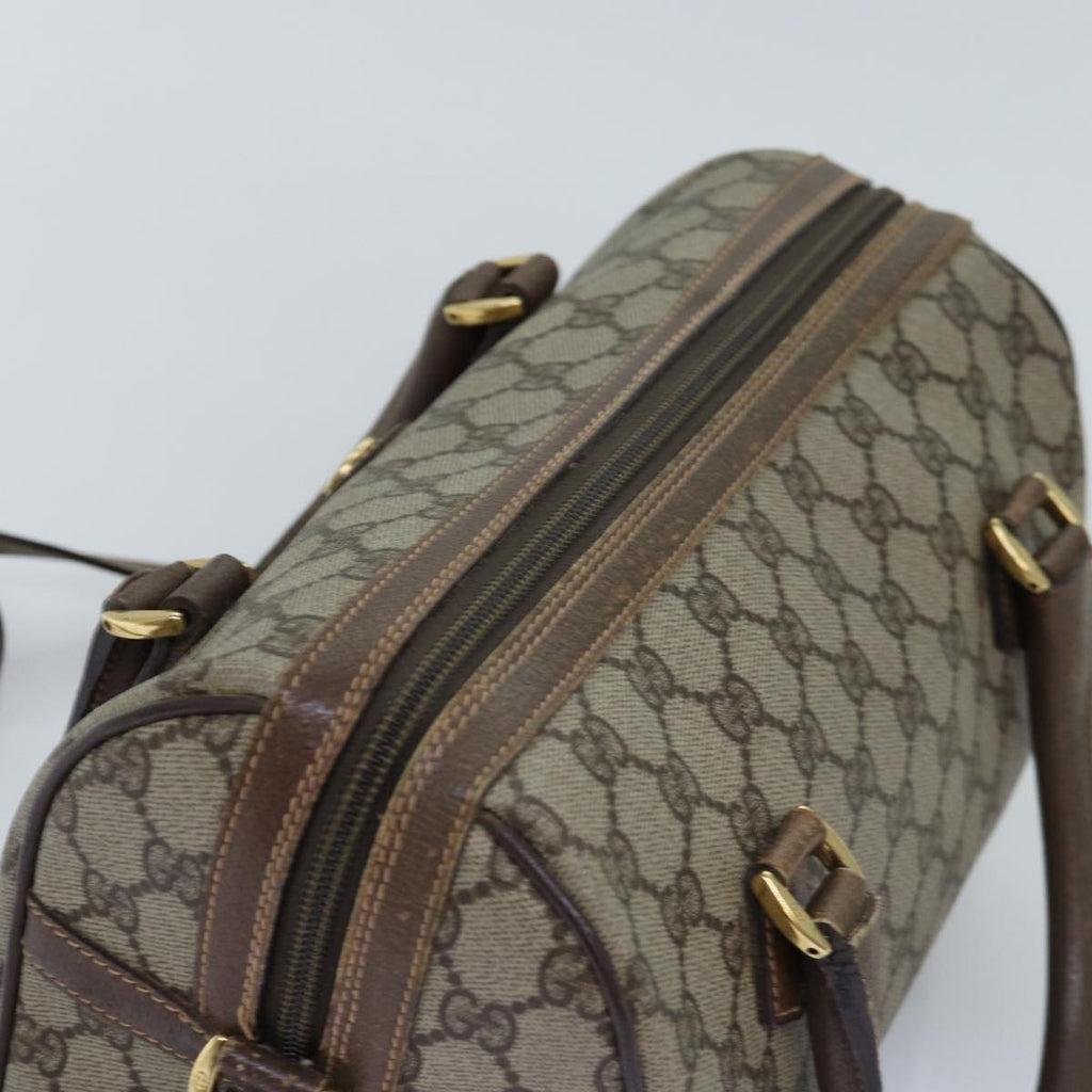 GUCCI GG Supreme Web Sherry Line Boston Bag PVC 2way Beige Red Green ki4476