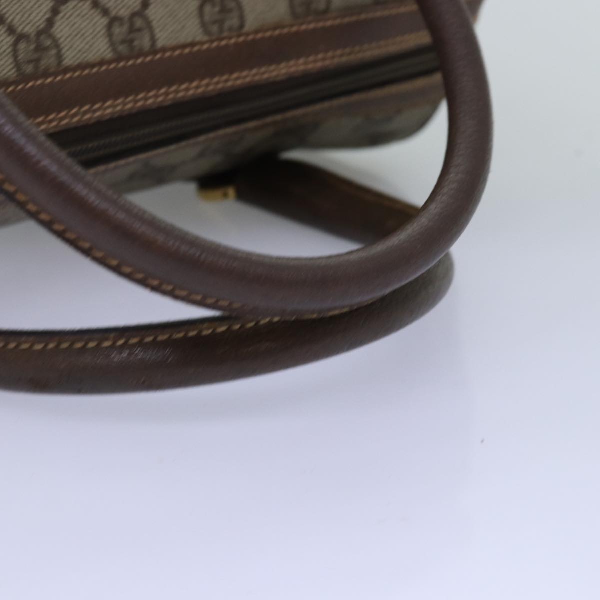 GUCCI GG Supreme Web Sherry Line Boston Bag PVC 2way Beige Red Green ki4476