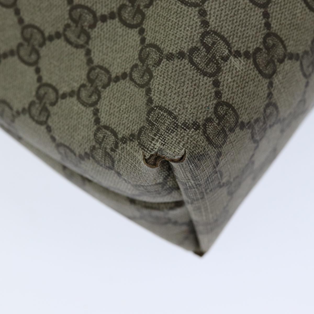 GUCCI GG Supreme Web Sherry Line Tote Bag PCVLeather Beige 39 02 003 ki4477