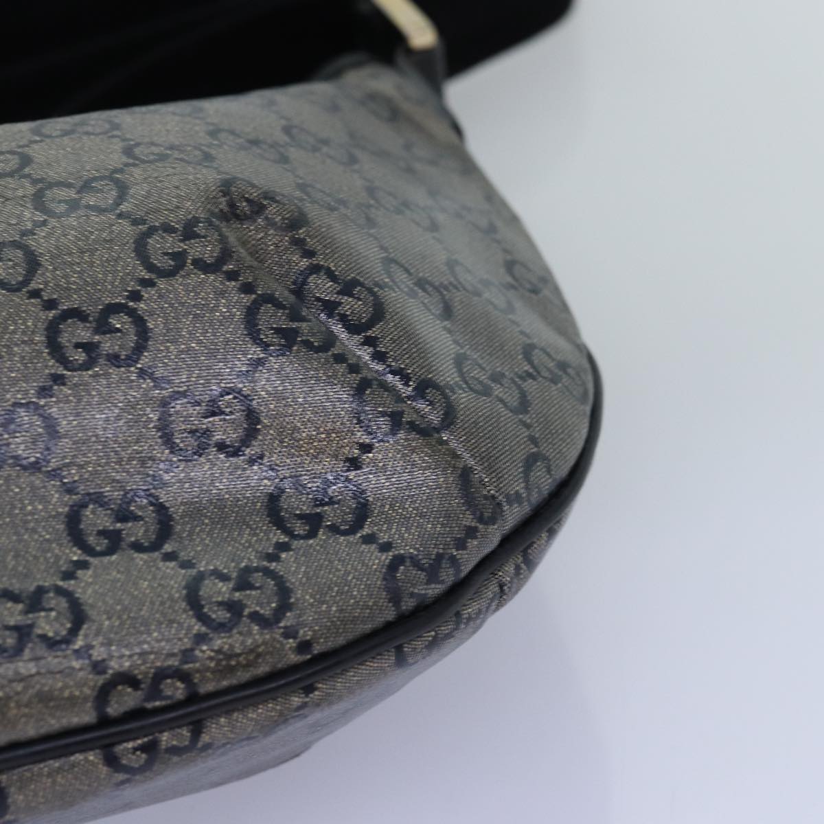 GUCCI GG crystal Shoulder Bag PVC Leather Black 181092 1669 ki4485