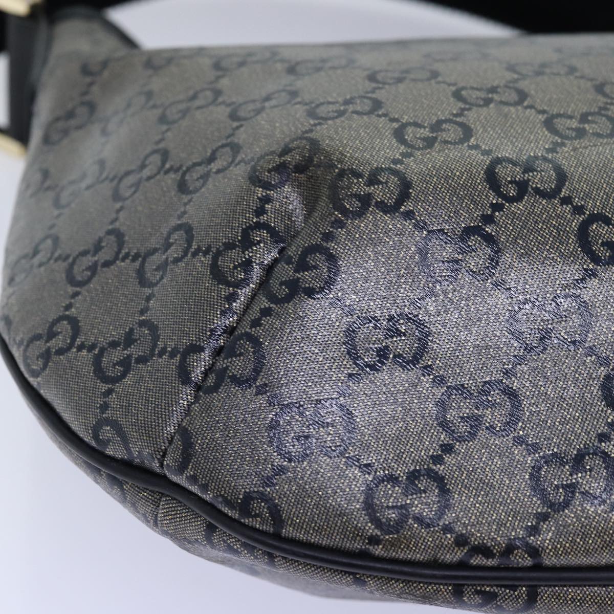 GUCCI GG crystal Shoulder Bag PVC Leather Black 181092 1669 ki4485