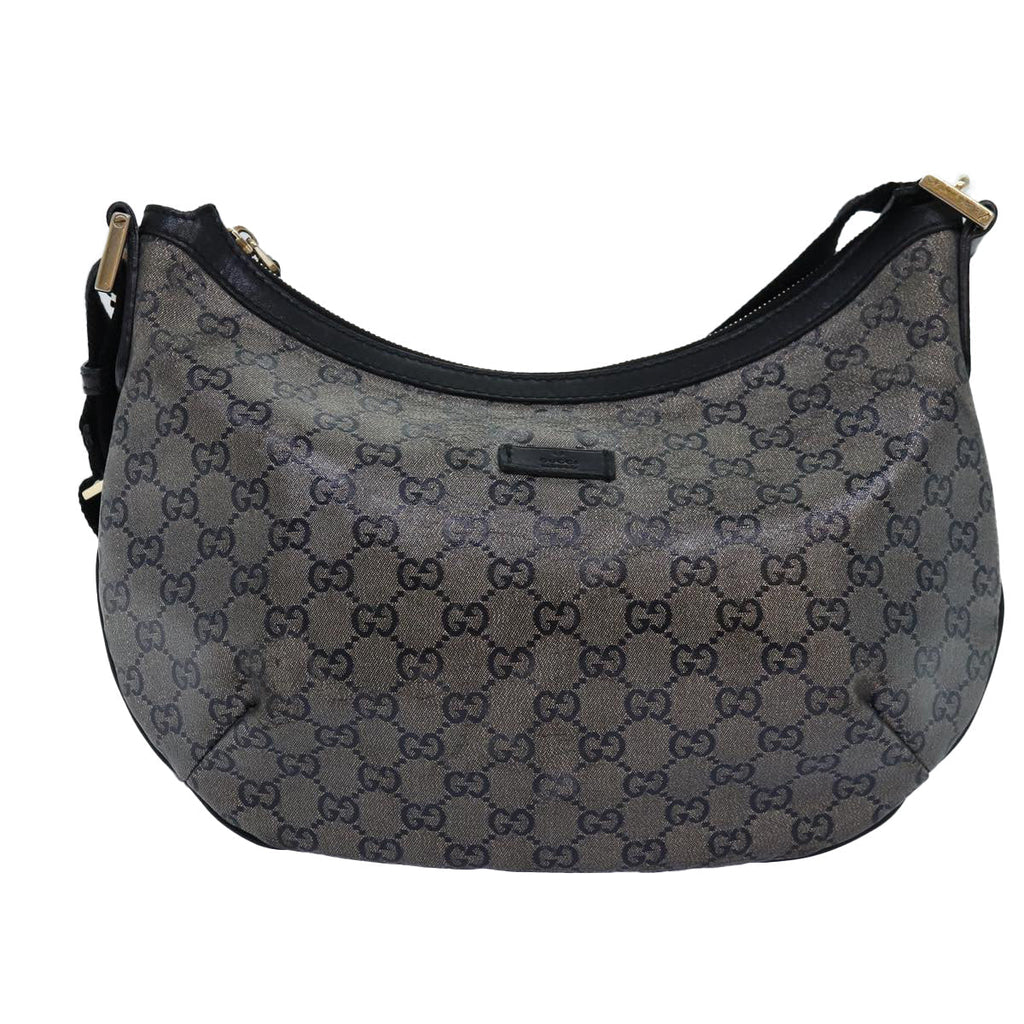GUCCI GG crystal Shoulder Bag PVC Leather Black 181092 1669 ki4485